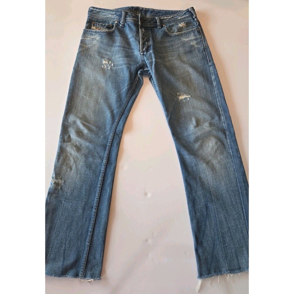 Vintage Y2K Men's Diesel 100% Cotton Distressed Button Fly Raw Hem Italy S 34/30